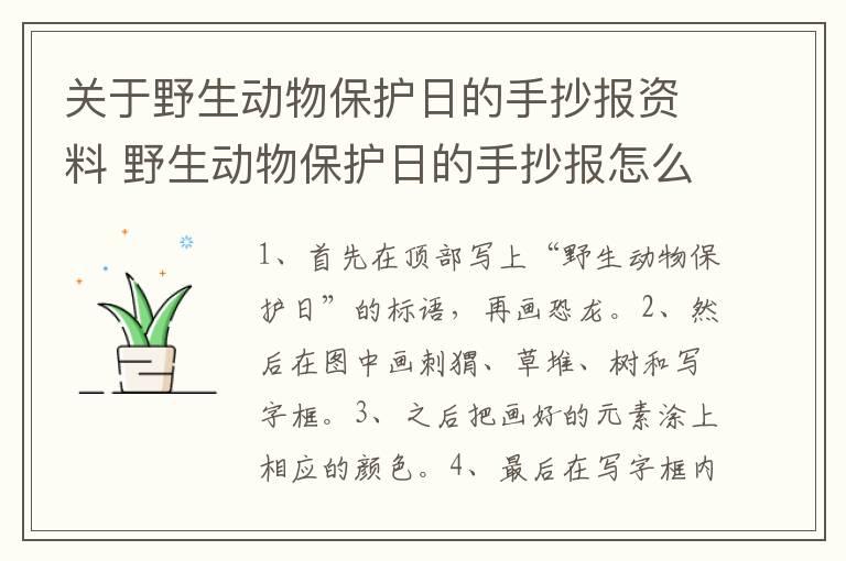 关于野生动物保护日的手抄报资料 野生动物保护日的手抄报怎么画