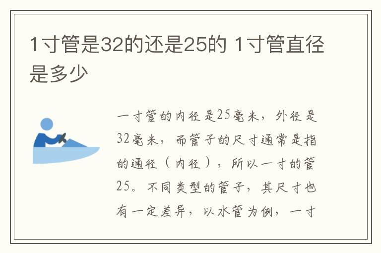 1寸管是32的还是25的 1寸管直径是多少