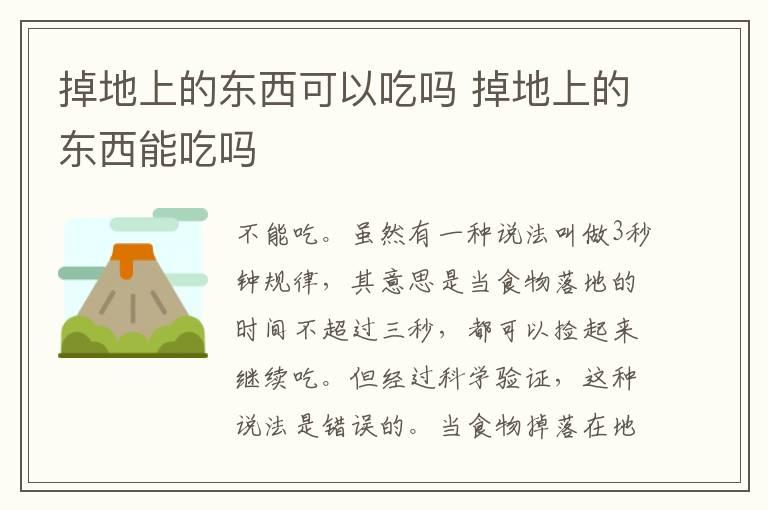 掉地上的东西可以吃吗 掉地上的东西能吃吗