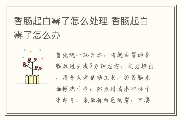 香肠起白霉了怎么处理 香肠起白霉了怎么办