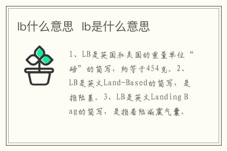 lb什么意思  lb是什么意思