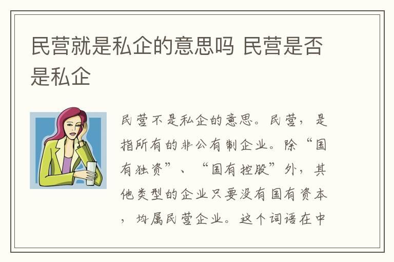 民营就是私企的意思吗 民营是否是私企